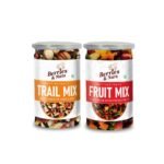Berries And Nuts Trail Mix & Dehydrated Fruit Mix Combo | Trail Mix 200 Grams & Dehydrated Fuit Mix 200 Grams - Fast Shipping to USA & Canada