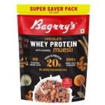 Bagrry's Whey Protein Muesli 750gm Pouch |15 g /20 g Protein Per Serve |Chocolate Flavour|Whole Oats & Californian Almonds|Breakfast Cereal|Protein Rich|Premium American Whey Muesli - Fast Shipping to USA & Canada