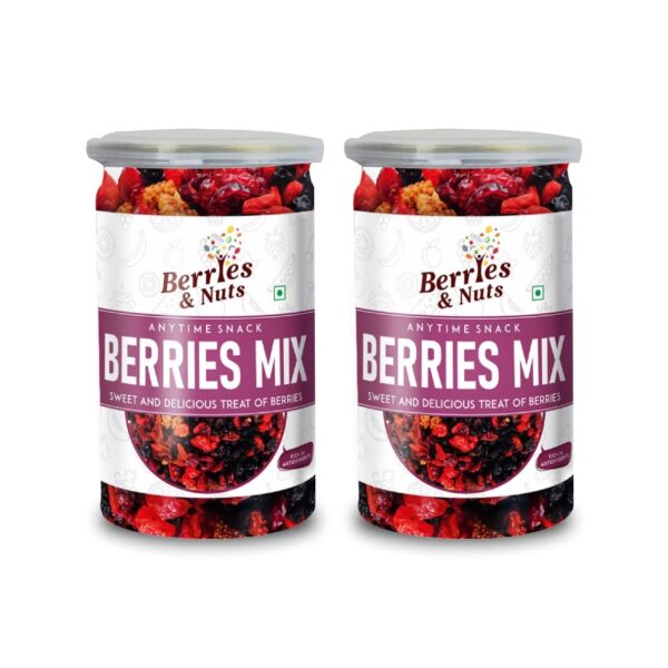Berries And Nuts International Super Berries Mix | High in Antioxidants | Dried Cranberries, Blueberries, Gojiberries, Raspberries, Blackberries, Strawberries | 400 Grams - Fast Shipping to USA & Canada