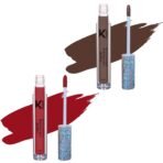 KINDED Liquid Lip Colour Vitamin E Enriched No Transfer Waterproof Long Stay Lipsticks Lip Gloss Set for Girls Women (Pack of 2, 6 ml each, Matte Finish, Shades Choco Brown & More Maroon) - Fast Shipping to USA & Canada