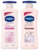Vaseline Healthy Bright Body Lotion 400 ml, Daily Brightening Moisturizer with Sunscreen & Vaseline Healthy Bright Complete 10 Body Lotion, Anti- Ageing Lotion, 400 ml - Fast Shipping to USA & Canada
