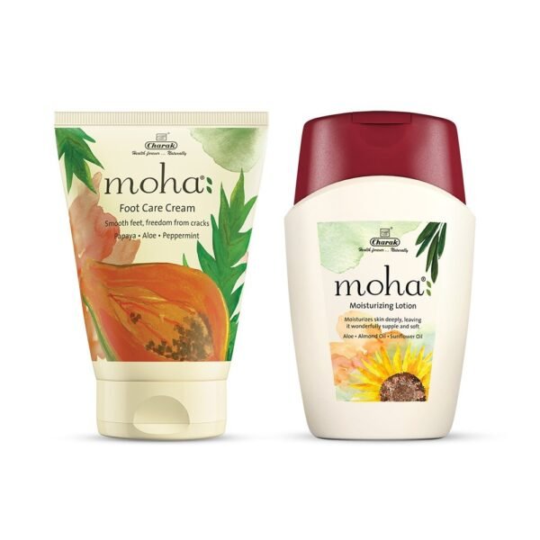 MOHA: Moisturizing Lotion with Foot Care Cream Combo (Lotion 100ml & Foot Care Cream 100ml) | For Smooth and Soft Skin | Heals Cracked And Dry Feet And Repairs Skin | Unisex - Fast Shipping to USA & Canada