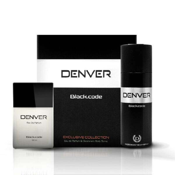 Denver Black Code Gift Pack Set - Deodorant (150Ml) + Perfume (60Ml) | Fresh, Aerosol | Long Lasting Deo Perfume Scent For Men