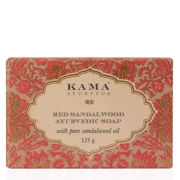 Kama Ayurveda Red Sandalwood Ayurvedic Soap with Pure Sandalwood Oil, 125g - Fast Shipping to USA & Canada