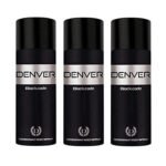DENVER Black Code Deo - 150GM (Pack of 3) | Long Lasting Deo Spray for Men - Fast Shipping to USA & Canada