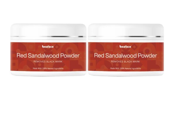 Beaface Combo Pack Red Sandalwood Powder Tan, Dark Spot Remover, Blemishes and Pigmentation - 100 gm (Rakta Chandana) Pack of 2