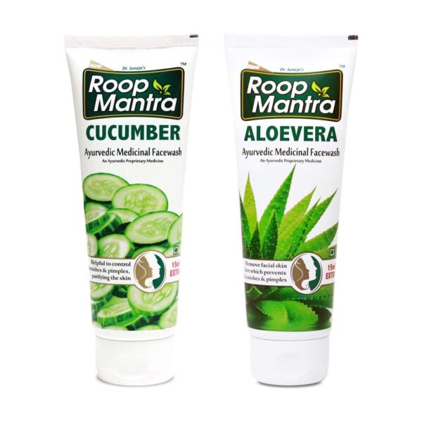 Roop Mantra Face Wash Combo (Cucumber Facewash 115ml + Aloevera Facewash 115ml) - Fast Shipping to USA & Canada