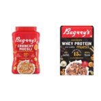 Bagrry's Crunchy Muesli Oat Clusters with Almonds, Raisins & Honey, 1000 GM & Bagrry's Whey Protein Muesli, 500gm Box - Fast Shipping to USA & Canada