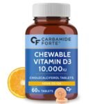 Carbamide Forte Vitamin d3 10000iu | Chewable Vitamin D Tablets | D3 Supplement for Bone & Immunity | Vitamin D3 Supplement for Women & Men | Orange Flavour - 60 Tablets - Fast Shipping to USA