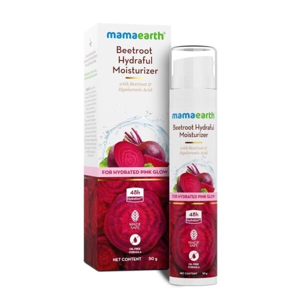 Mamaearth Beetroot Hydraful Moisturizer Lotion With Beetroot&Hyaluronic Acid For Hydrated Pink Glow -50 Ml|48 Hr Hydration|Oil Free Formula|Lightweight&Non-Greasy|Instantly Absorbs|For All Skin Types - Fast Shipping to USA & Canada