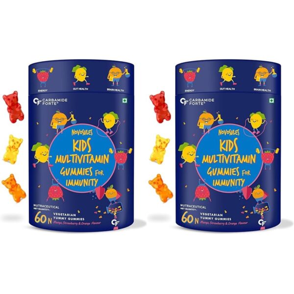 Carbamide Forte Multivitamin for Kids & Adults with Superfoods | Multivitamin Gummies for Kids Packed with 20 Nutrients | 60 Gummy Bear (Pack of 2) - Fast Shipping to USA