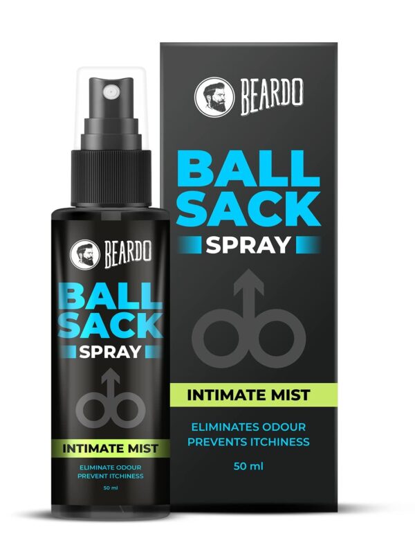 Beardo Ball Sack Spray For Men, 50ml | Intimate Care Spray for Fresh, Clean and Dry Balls | Intimate Hygiene Body Spray for Men; Prevents Odor, itch | Strictly for men Gift for men - Fast Shipping to USA & Canada
