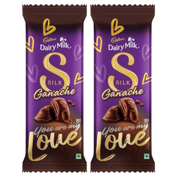 Cadbury Dairy Milk Silk Ganache Valentine's Gift Pack Chocolate Bar, 146 g (Pack of 2) - Fast Shipping to USA & Canada