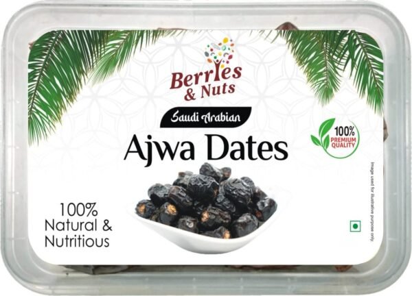 Berries And Nuts Premium Jumbo Hand Picked Ajwa Dates|Special Grade Ajwa Dates|500 Grams - Fresh - Fast Shipping to USA & Canada