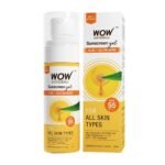 WOW Skin Science Sunscreen Gel For All Skin Types | SPF 55 PA++++ | With Glutathione & Aloe Vera Extract | Lightweight | Quick Absorbing | No White Cast | UVA & UVB Protection | 50 ml - Fast Shipping to USA & Canada