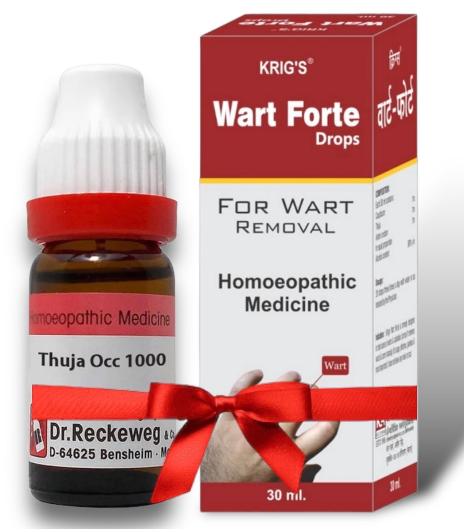 Version 1.0.0 KRIG'S Dr Reckeweg Thuja Occidentalis 1000 Ch & Wart Forte Drops COMBO - Fast Shipping to USA - Image 1