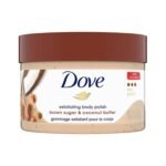 Dove Exfoliating Body Polish Scrub Dry Skin Brown Sugar & Coconut Butter,Gently Exfoliates & Moisturizes Instant Soft & Smooth Skin,Naturally Derived Ingredients,Sulfate-Free,Coconut Scent,298G - Fast Shipping to USA & Canada