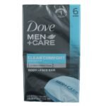 Dove Men+Care Body and Face Bar, Clean Comfort 4 oz, 6 Bar (Clean Comfort) - Fast Shipping to USA & Canada