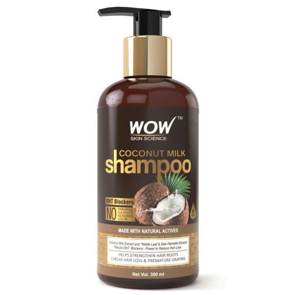 WOW Skin Science Coconut Milk Shampoo For Hair Fall/Strength/Damage/Thinning - 300ml - Fast Shipping to USA & Canada