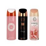 Armaf Beau Elegant & Momento & Femme Essence Deodorant Body Spray for Women - 200ml Pack of-3 - Fast Shipping to USA & Canada