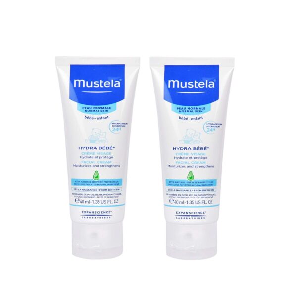 Mustela Hydra Bebe Facial Cream Combo Pack - 80ml (2 x 40ml) - Fast Shipping to USA & Canada