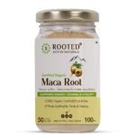 Rooted Actives Maca Root Powder 100 G | Stamina, Virility, Hormonal Support | Imported From Peru, Certified Organic, Gelatinised - Fast Shipping to USA
