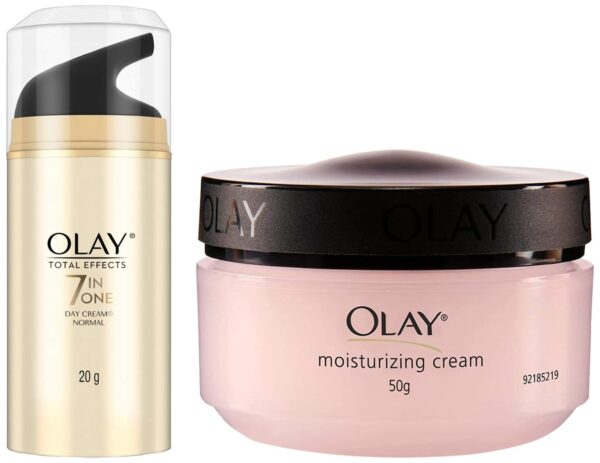Olay Day Cream Total Effects 7 in 1, Anti-Ageing Moisturiser, 20g & Olay Moisturising Cream, 50g - Fast Shipping to USA & Canada
