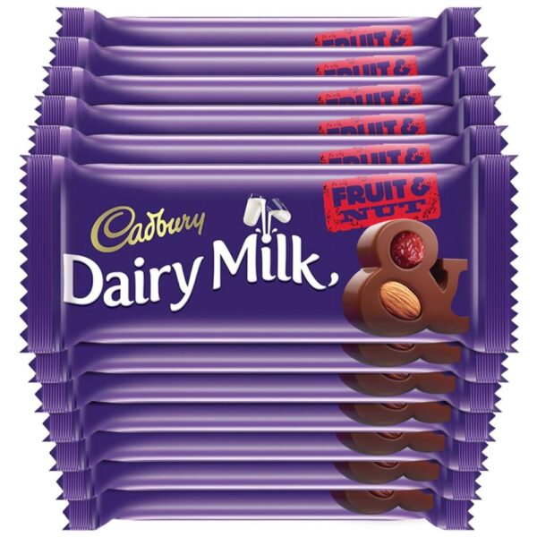Cadbury Dairy Milk Fruit and Nut Chocolate Bar, 36 g (Pack of 12) - Fast Shipping to USA & Canada