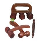 FA INDUSTRIES Wooden Acupressure Manual Massager Wooden Back, Neck, Face and Jimmy Therapy Combo Kit For Stress, Pain Relief (Set of 4) - Fast Shipping to USA