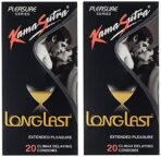 KamaSutra Pleasure Series Condoms for Men, LongLast Condoms, Contains Active Ingredient for Climax Delay, Dotted Texture, 20 Premium Condoms (Pack of 2) - Fast Shipping to USA - Image 2