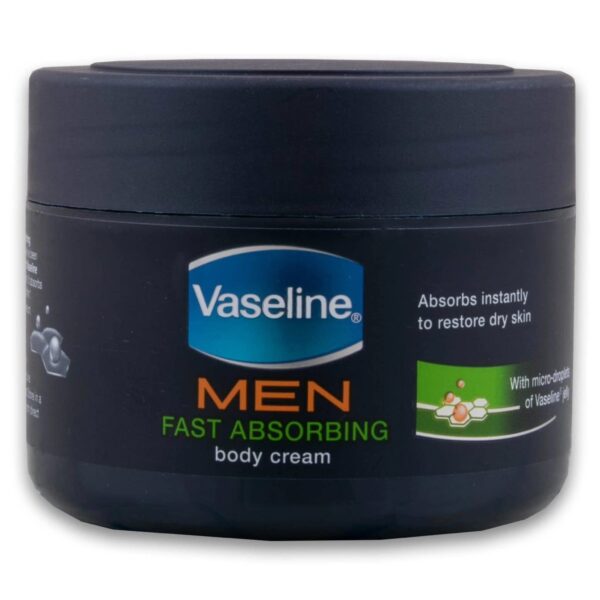 Vaseline MEN Fast Absorbing Moisturizing Body Cream for Dry Skin 250ml (Product of Africa) - Fast Shipping to USA & Canada