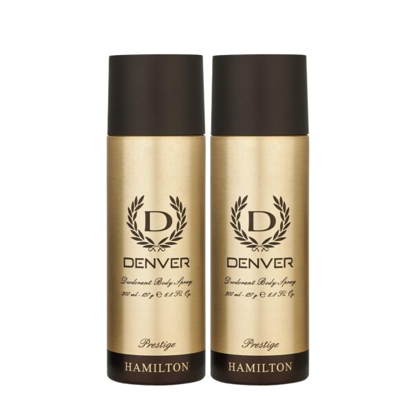 DENVER Prestige Deodorant - 200ML Each (Pack of 2) | Long Lasting Deo Body Spray - For Men - Fast Shipping to USA & Canada