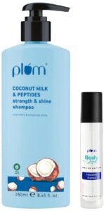 Plum Coconut Milk & Peptides strength & shine shampoo & Plum BodyLovin' Hawaiian Rumba Eau De Parfum Combo - Fast Shipping to USA & Canada