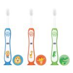 Chicco Toothbrush 3Y-8Y 3 Pack- Blue, Orange & Green - Fast Shipping to USA & Canada