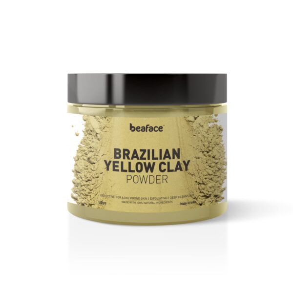 Beaface Brazilian Yellow Clay Powder | Anti-aging Face pack | Removes Blackheads (100gm)