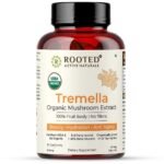 Rooted Actives Tremella Mushroom Extract (60 Veg caps, 500 mg) |Beauty, Skin Glow, Collagen booster, Hyalyronic acid, Hydration| USDA Organic, 45% Beta Glucans - Fast Shipping to USA