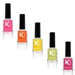 KINDED Nail Paint Long Lasting Lacquer Quick Drying Nail Polish Enamel for Girls Women (9 ml each, Glossy Finish, Combo Pack Set of 5 Neon Shades Pink Orange Yellow Green Magenta 01 to 05) - Fast Shipping to USA & Canada