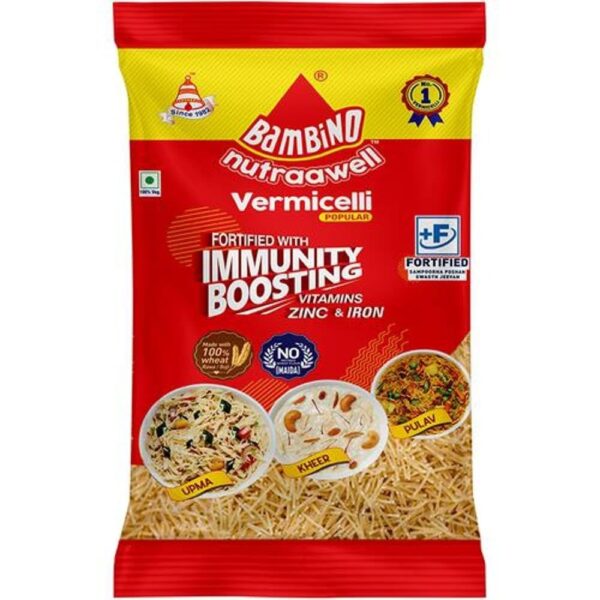 Bambino Immunity Boosting Vermicelli Vegetarian, 400 Gm - Fast Shipping to USA & Canada