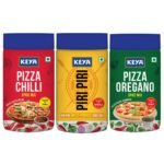 Keya International Sprinklers Combo | Italian Pizza Oregano 80gm | Piri Piri 100gm | Italian Pizza Chilli 70gm | Seasonings For Pizza & Pasta | Sprinkle It On Anything | Instant Seasoning Mix, Exotic Spices | Pack of 3 - Fast Shipping to USA & Canada