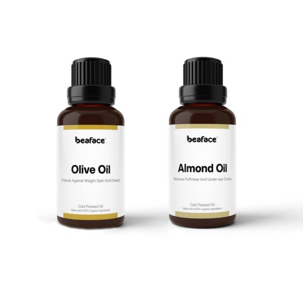 Beaface Combo Pack Almond Oil 50ml | Olive Oil 50ml | Diffuser Oil/Aromatic Bath Massage For Skin(Pack of 2)
