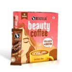 Bevzilla 30 Instant Beauty Coffee Infused with Marine Collagen, Biotin & Vitamin E Powder Sachets (30 X 5 Gram Sachets) Makes 30 Cups | 100% Arabica Coffee | Strong & Easy to Carry | Best for Espresso, Latte, Cappuccino - Fast Shipping to USA & Canada