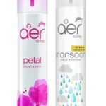 Godrej aer spray, Air Freshener for Home & Office - Petal Crush Pink & Monsoon Odour Refresh | Remove Damp Smell | Long-Lasting Fragrance | Pack of 2 (240 ml each) - Fast Shipping to USA & Canada