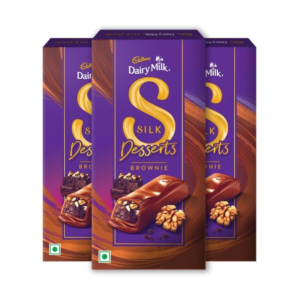 Cadbury Dairy Milk Silk Desserts Walnut Brownie Chocolate Bar, 70 grams (Pack of 3) - Fast Shipping to USA & Canada