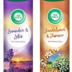 Air Wick Lavender & Lotus - 245 ml & Airwick Room Air Freshener Spray - Sandalwood & Jasmine, 245 ml | Works as Room Freshener and Bathroom Freshener with Long-Lasting Fragrance | Eliminates Odours - Fast Shipping to USA & Canada