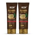 WOW Skin Science Neem Face Wash | Purifies Skin | Unclogs Pores | Fights Acne | Calms Skin | 100ml | Pack of 2 - Fast Shipping to USA & Canada