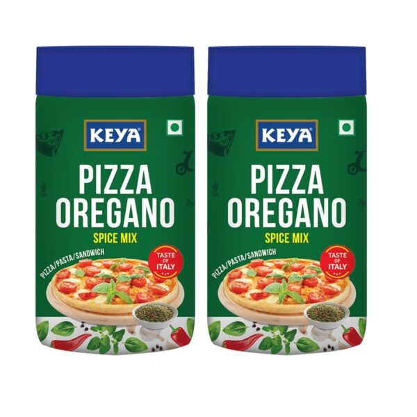 Keya Italian Pizza Oregano | Pizza Oregano Spice Mix|Healthy Italian Seasoning|Multipurpose Seasoning| 100% Natural|Vegan| Zero Preservatives, Artifical Colours & Flavours |No MSG | Marinade Mix, Dip Mix, Sprinkler |Perfect for Pizza, Pasta, Garlic Bread, Sweet Corn, Makhana | 80g | Pack of 2 - Fast Shipping to USA & Canada