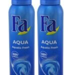 Fa Deodorant 5 Ounce Spray Aqua (Blue) Aquatic Fresh (145ml) (2 Pack) - Fast Shipping to USA & Canada