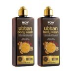 WOW Skin Science Ubtan Body Wash | Tan Removal And Glowing Skin | With Chickpea Flour, Almond, Safron & Turmeric Extract | 250 Ml | Pack of 2 - Fast Shipping to USA & Canada