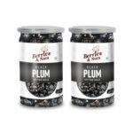 Berries And Nuts Dried Black Plum | Dehydrated Plum, Prunes, Dried Fruit Plums | 500 Grams | 2 Bottle of 250 Grams - Fast Shipping to USA & Canada