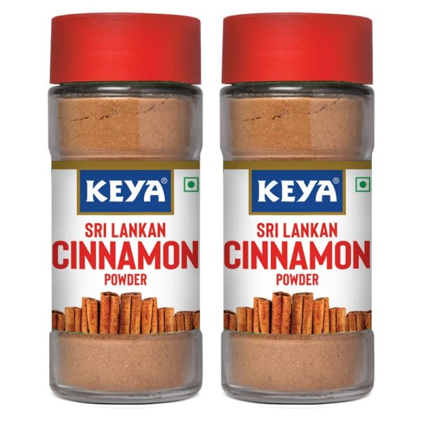 Keya Srilankan Certified Cinnamon Powder | Dalchini Powder | Ceylon Cinnamon | Non Cassia | Sourced from Sri Lanka | 100% Pure & Natural | Packed with Zero Preservatives or Additives | Indian Spices Aroma & Flavour | 45g | Pack of 2 - Fast Shipping to USA & Canada